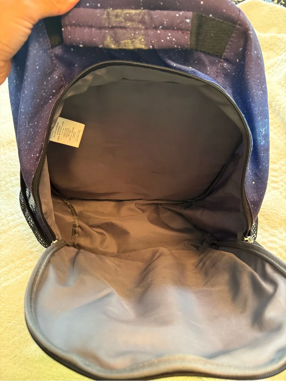 Pottery Barn Teen Galaxy Print Backpack in Purple and Blue